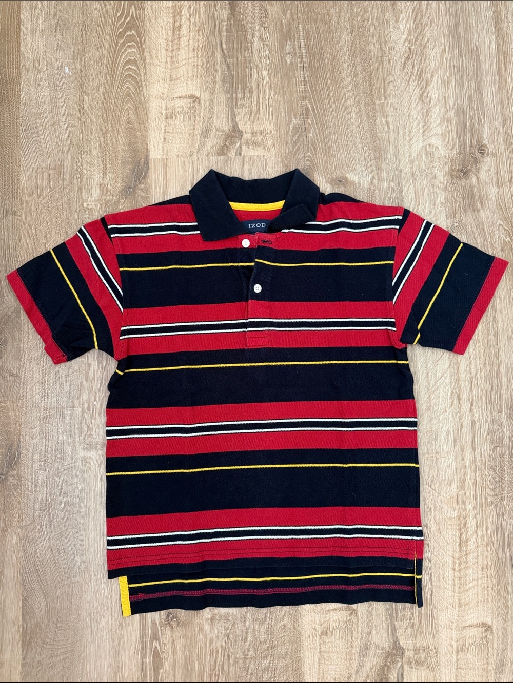 IZOD Boys' Red & Black Short Sleeve Striped Polo Shirt